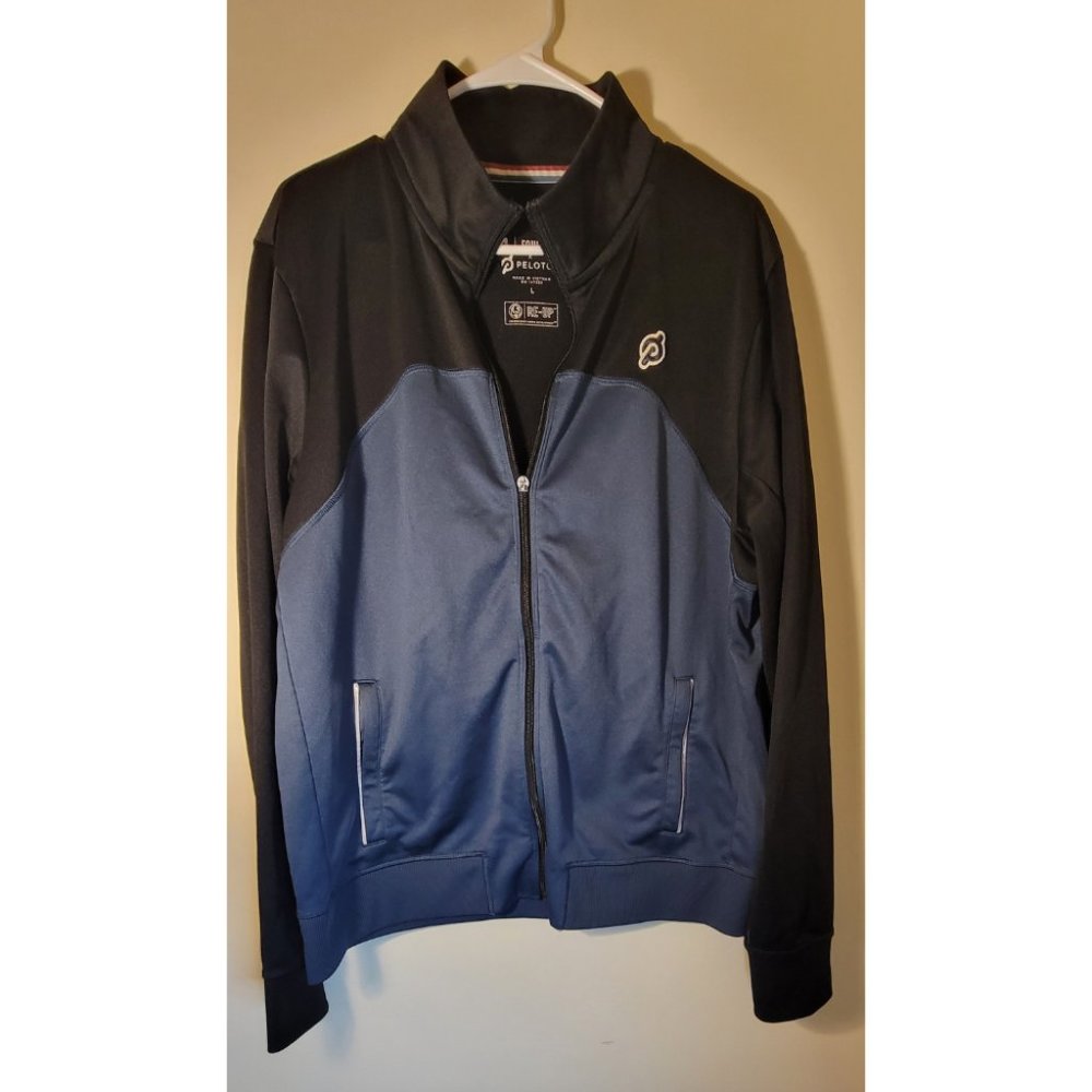Peloton Fourlaps Men's Black & Blue Long Sleeve Slim Fit Squad Jacket Size Large